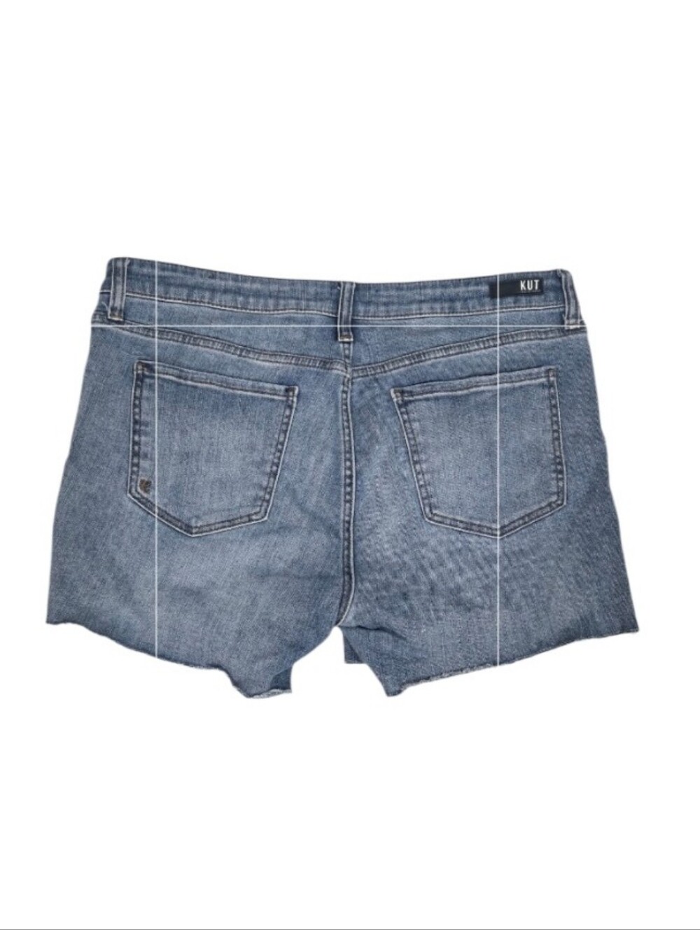 Kut from the Kloth Classic Medium Blue Denim Cutoff Shorts - Picture 4 of 11